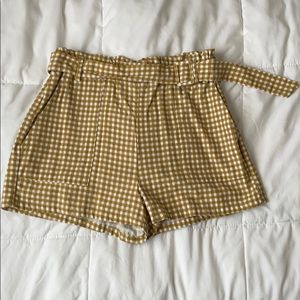 yellow gingham shorts
